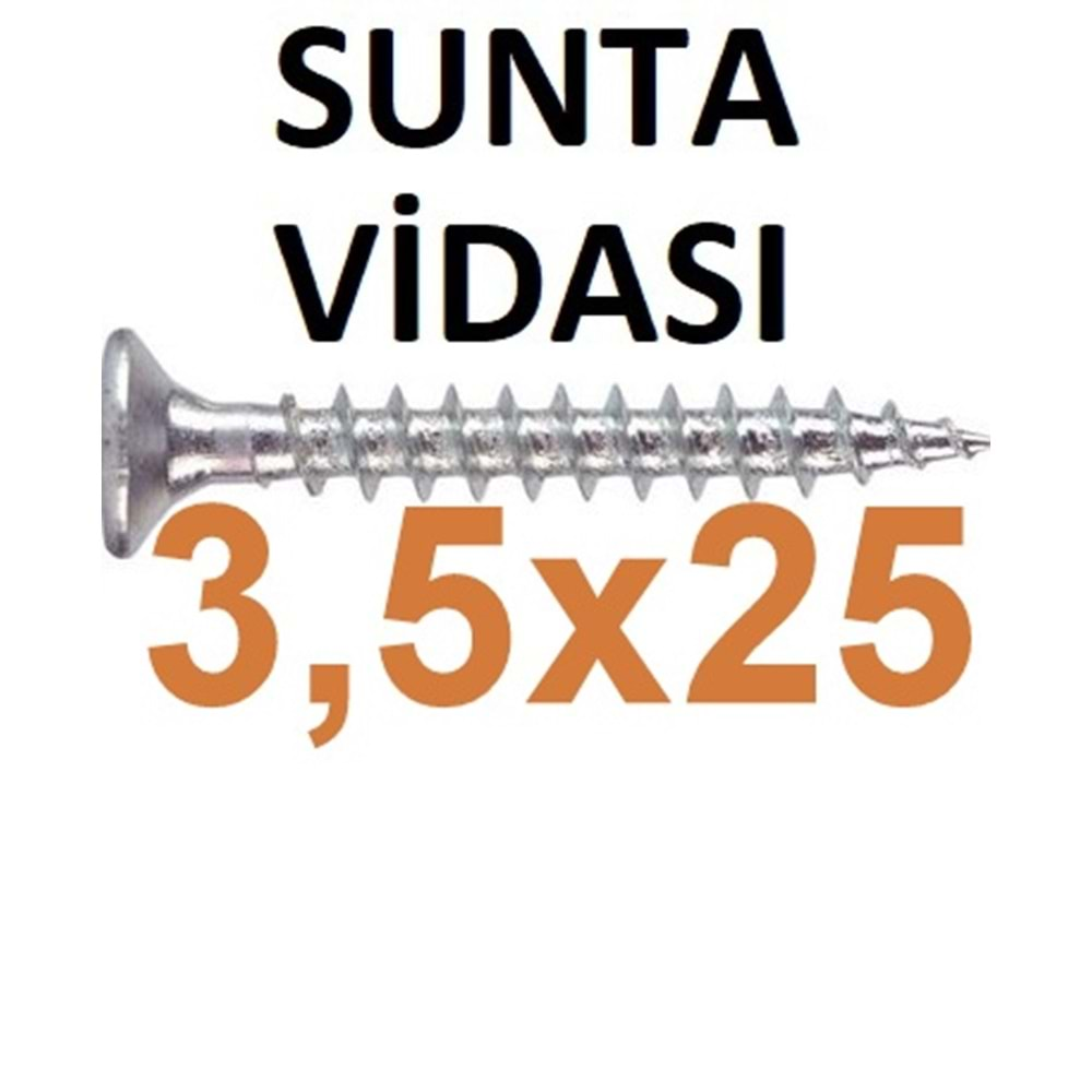 (SAYILAN) 3,5X25 SUNTA VİDASI 1 ADET