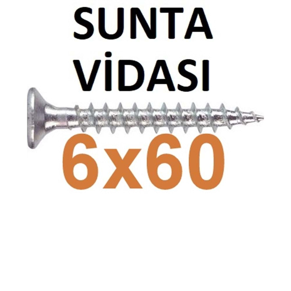 (SAYILAN) 6X60 SUNTA VİDASI 1 ADET