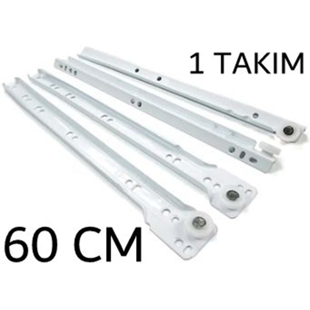 SAMET 60CM BEYAZ RAY Klasik Çekmece Rayı