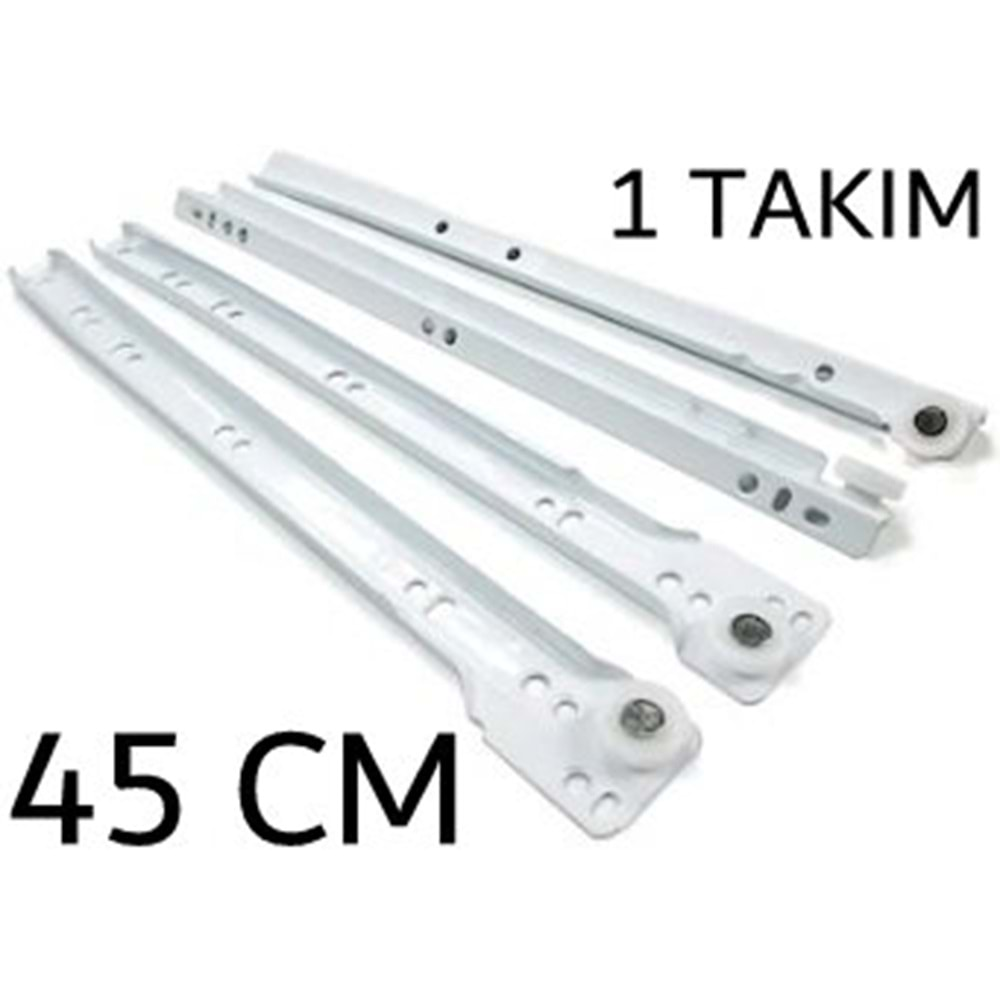 SAMET 45CM BEYAZ RAY Klasik Çekmece Rayı