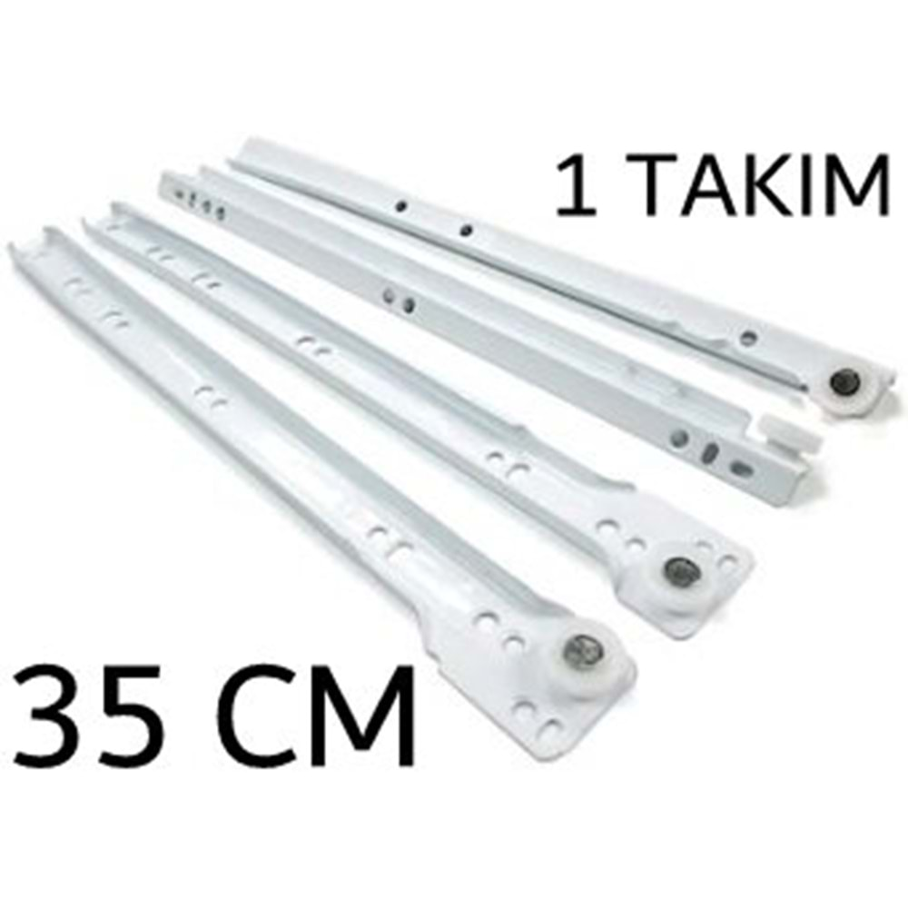 SAMET 35CM BEYAZ RAY Klasik Çekmece Rayı