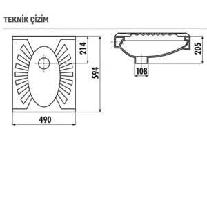 TP590B GÜNEŞ ALATURKA WC LAVABO