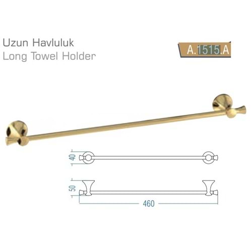 Art Uzun Havluluk 50 cm-Altın PASLANMAZ