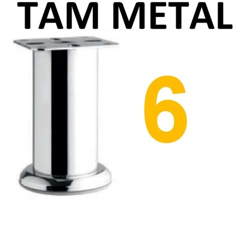 TAM METAL 6 CM AYAK Mobilya Ayağı Metal Tablalı
