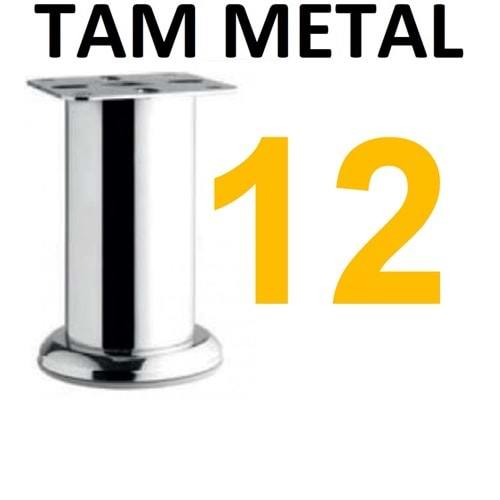 TAM METAL 12 CM AYAK Mobilya Ayağı Metal Tablalı