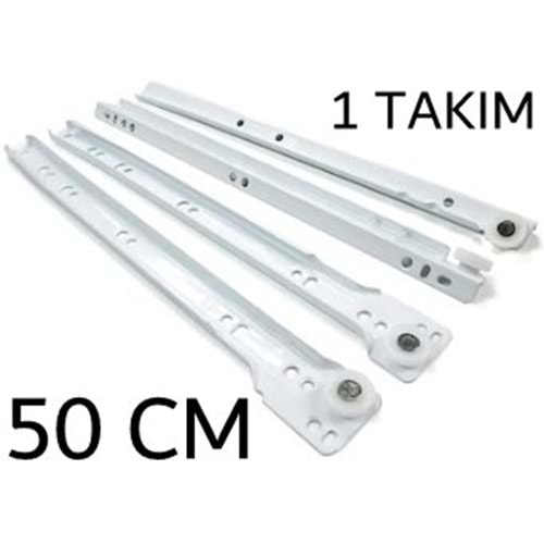 SAMET 50CM BEYAZ RAY Klasik Çekmece Rayı